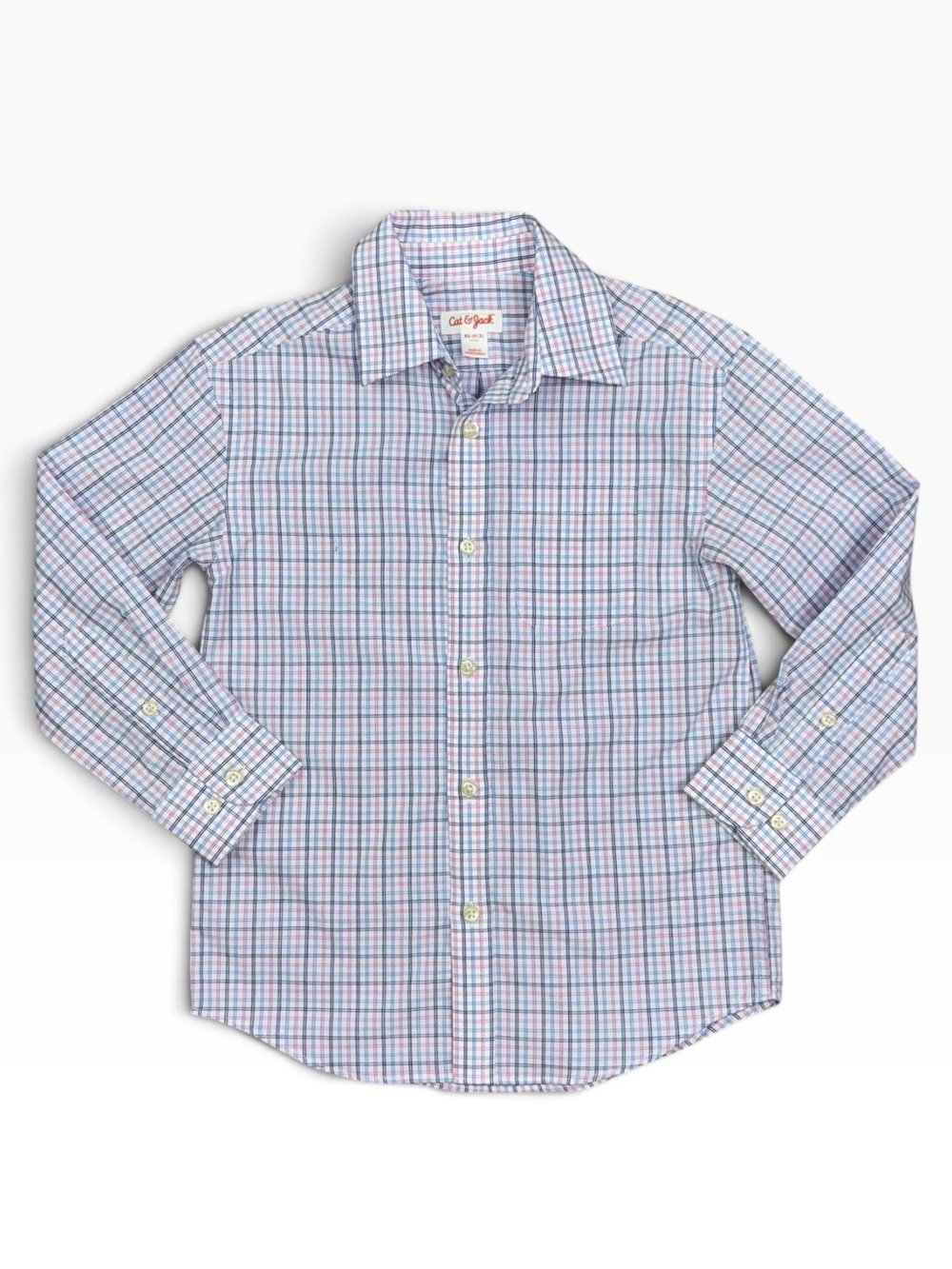 Cat & Jack Plaid Dress Shirt XS 4/5 Like New